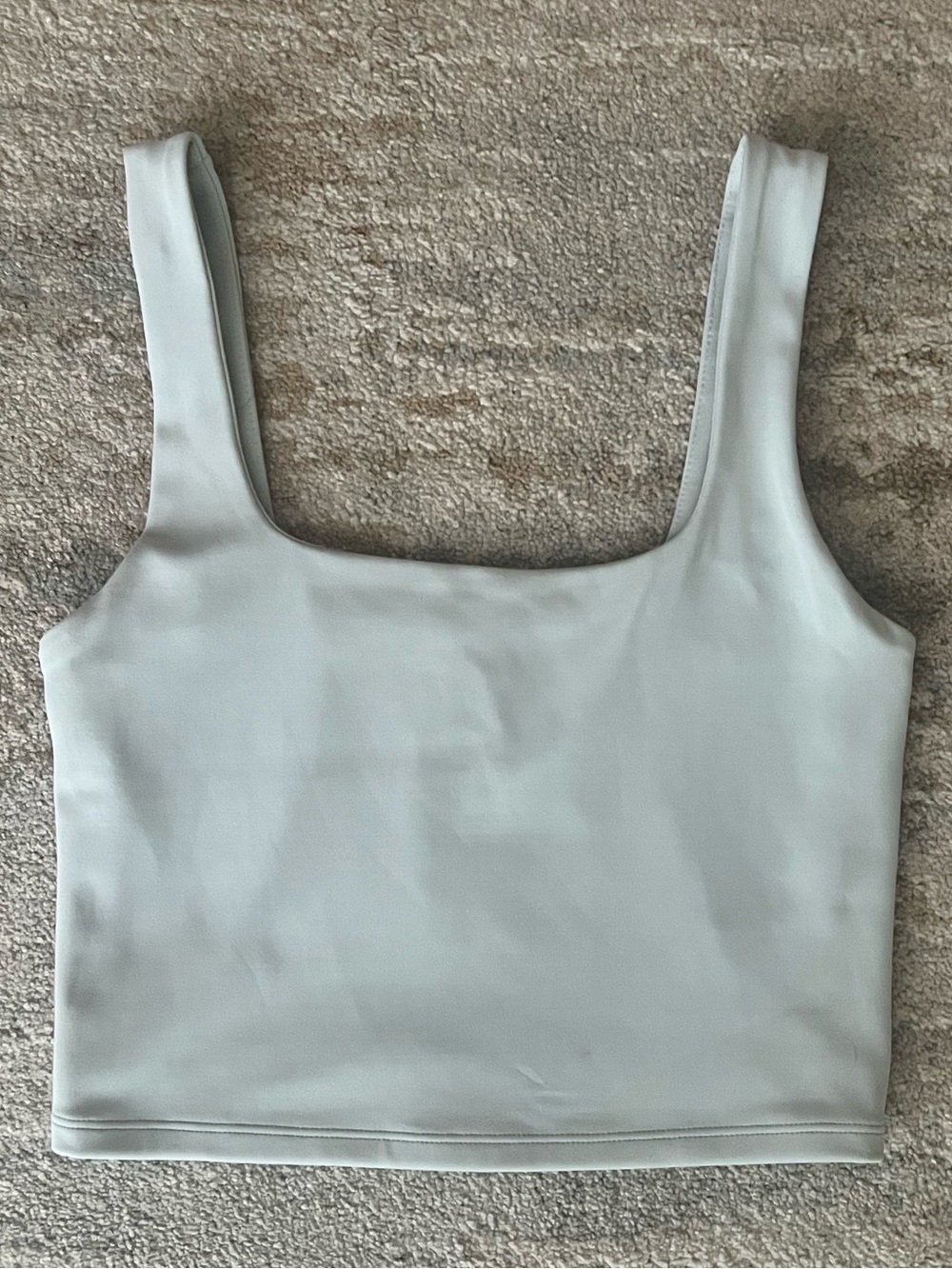 Express Square-Neck Cropped Tank Top - Light Gray